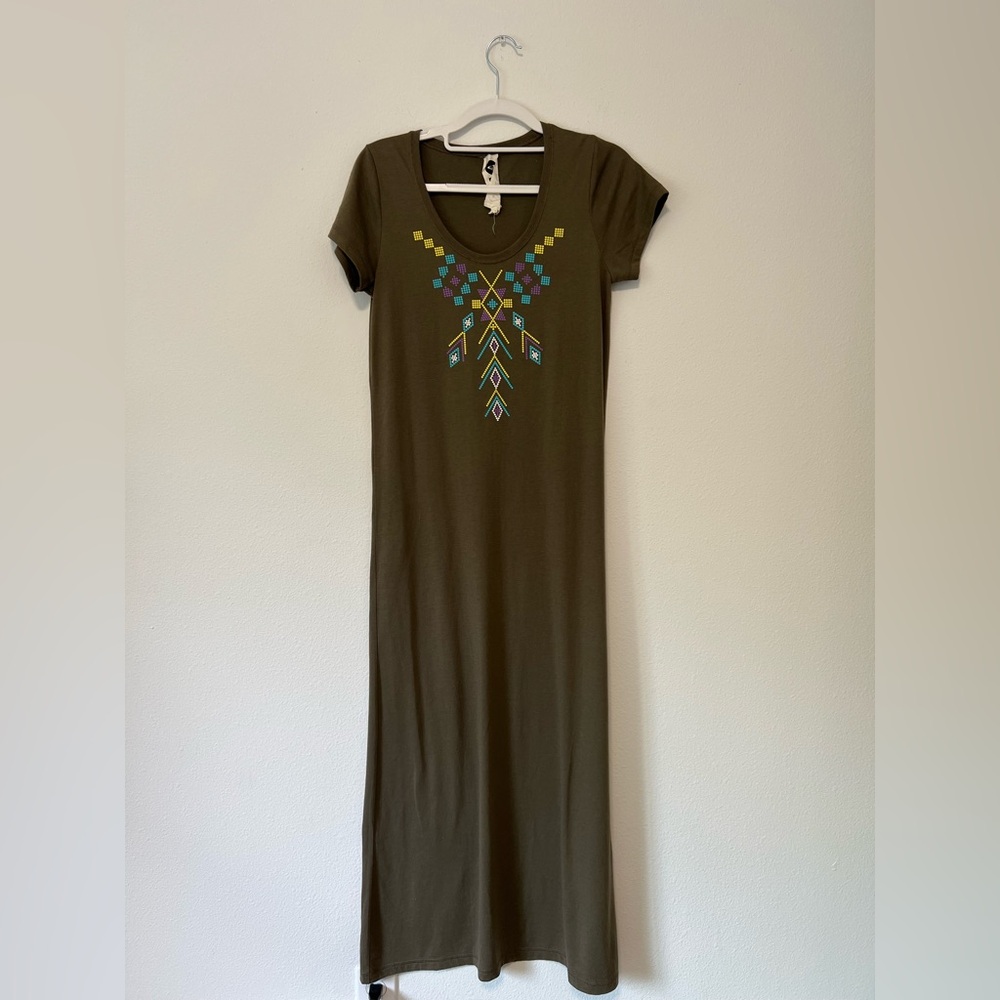 Roxy Olive Boho Maxi Dress